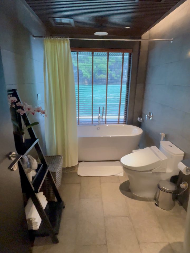 The bathroom and bathtub, from our own footage