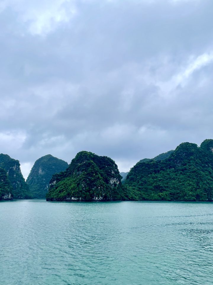 Halong Bay from the deck, from our own footage