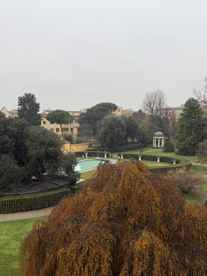 The Giardino della Gherardesca from the room, from our own footage