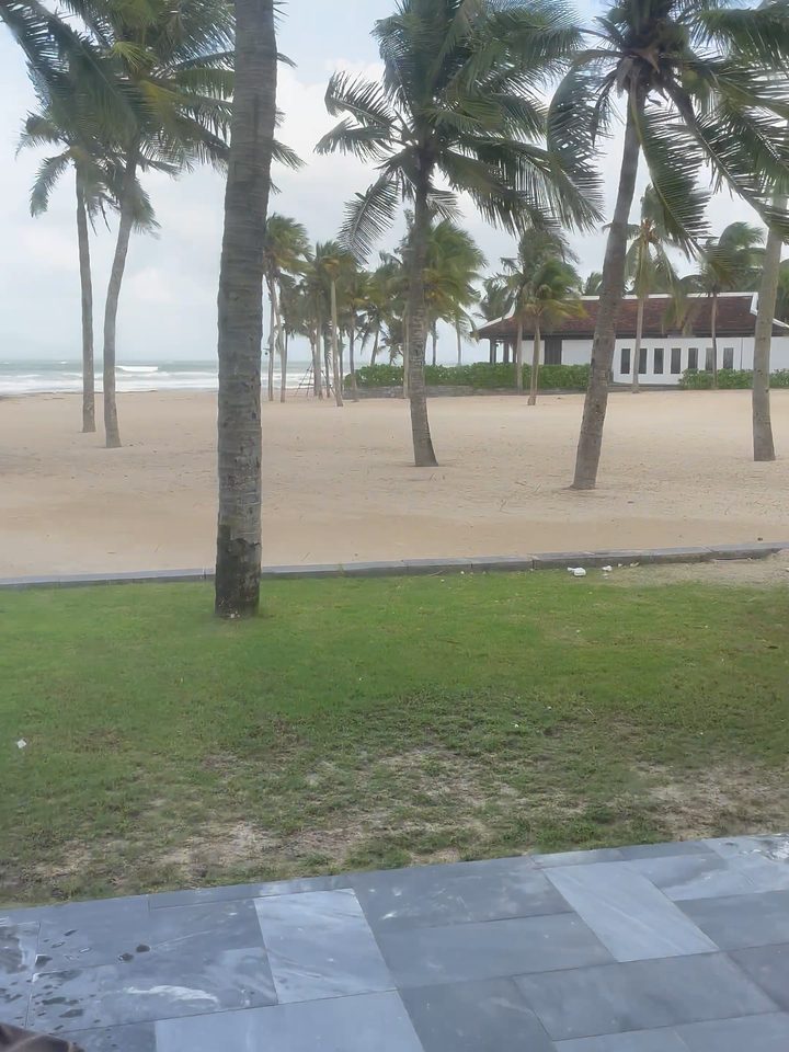 The beach from the villa terrace, from our own footage