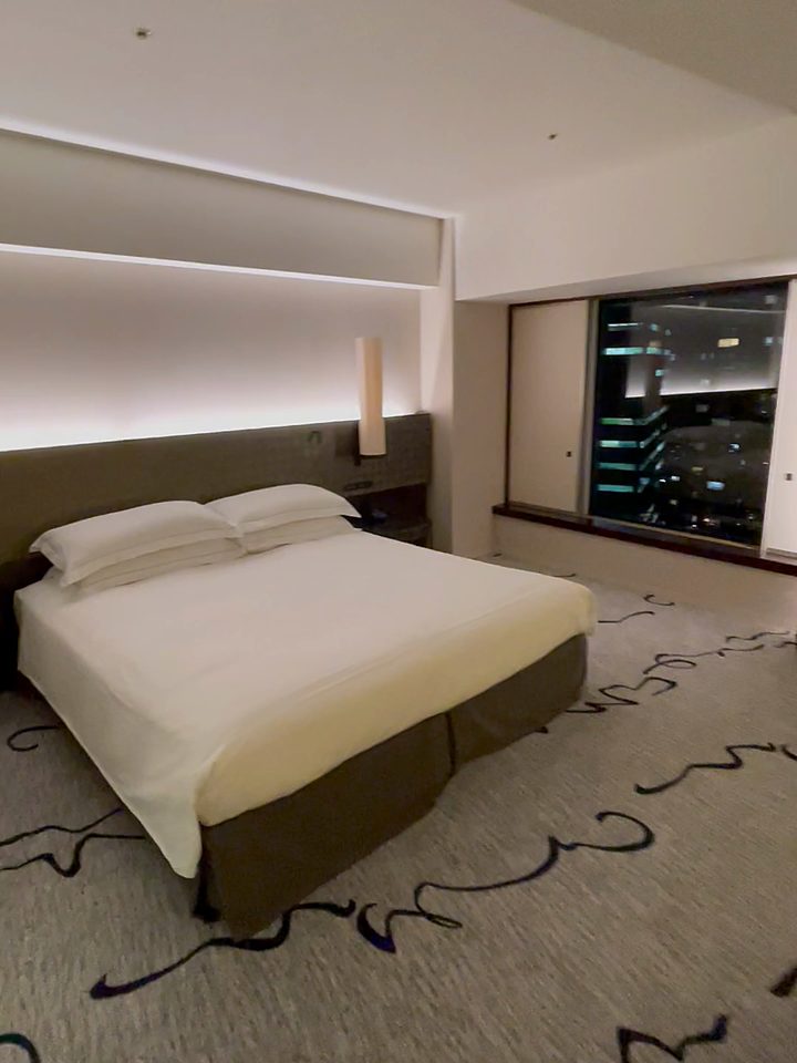 The Executive Junior Suite bedroom, from our own footage