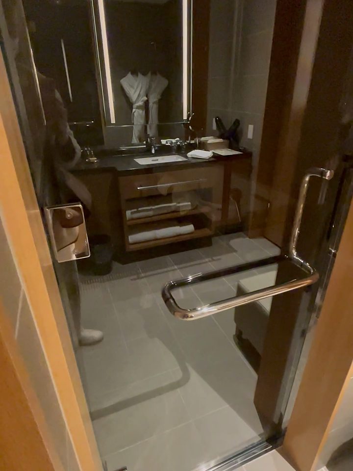 The shower, from our own footage