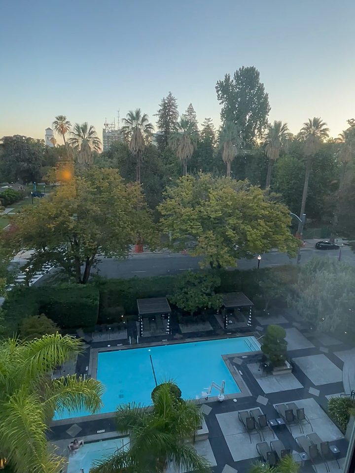 The pool from the room, from our own footage