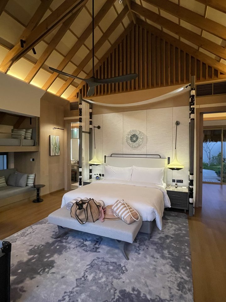 The Marina Beach Pool Villa bedroom, from our own footage