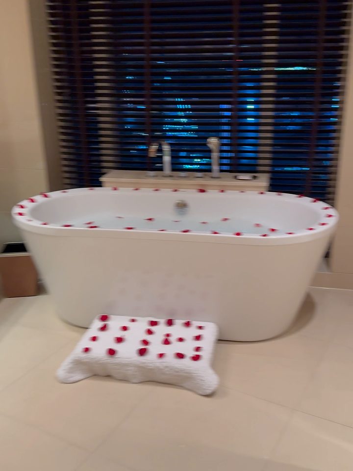 The freestanding bathtub, from our own footage