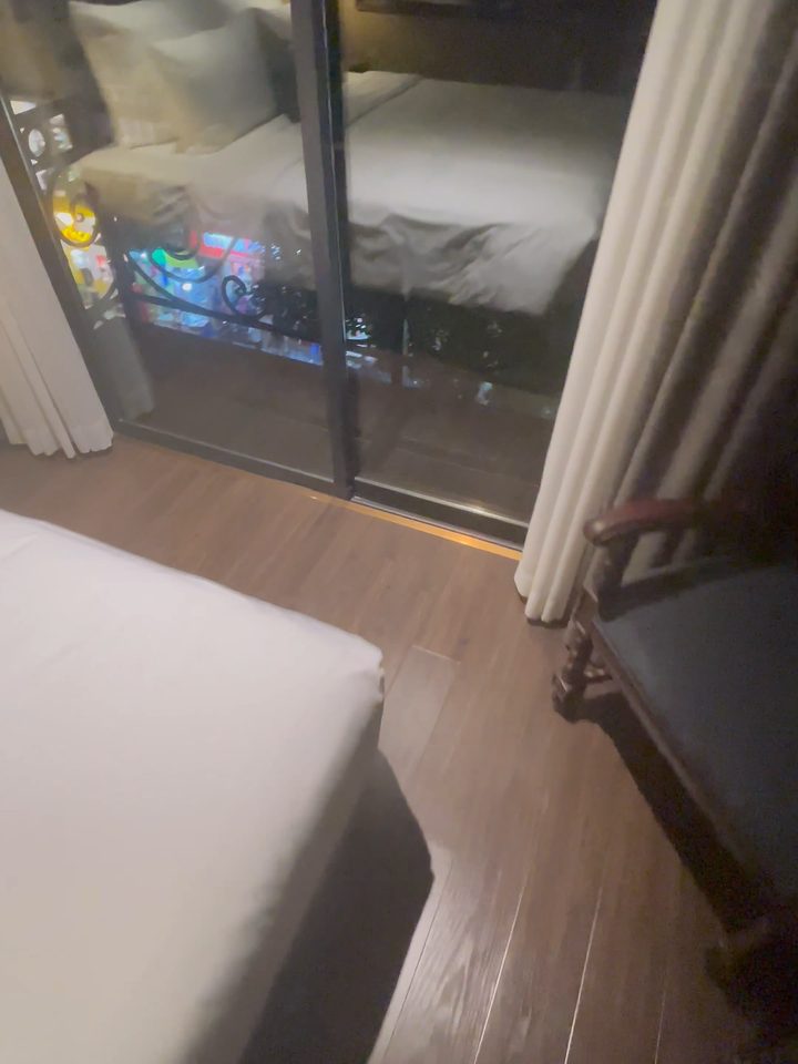 The room and the balcony, from our own footage