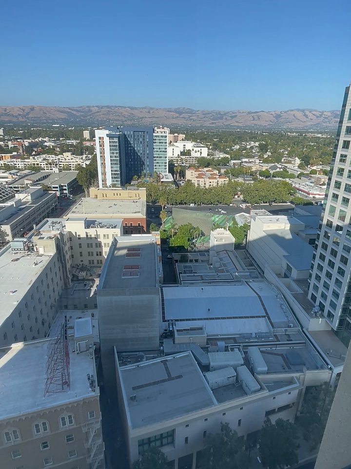 Downtown San Jose from the room, from our own footage