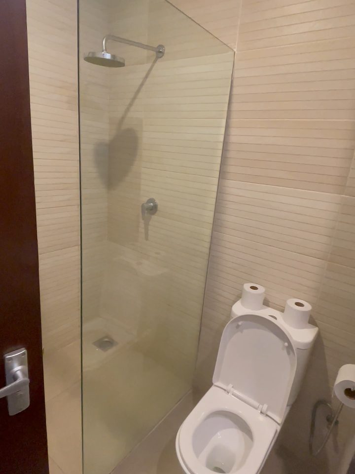 The shower, from our own footage