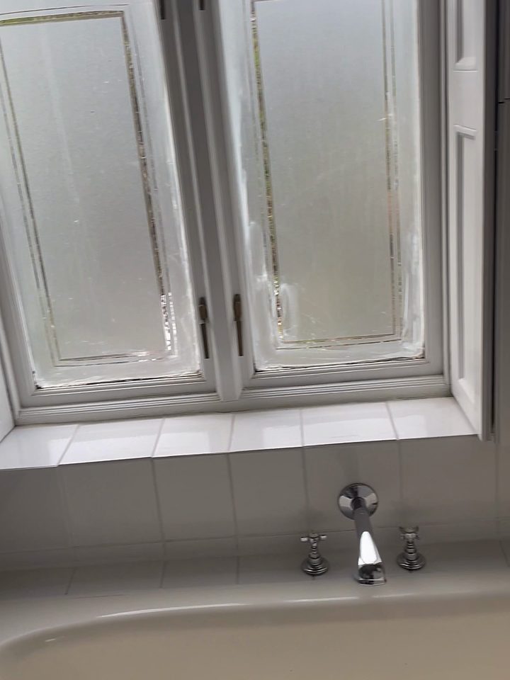 The bathtub under the window, from our own footage