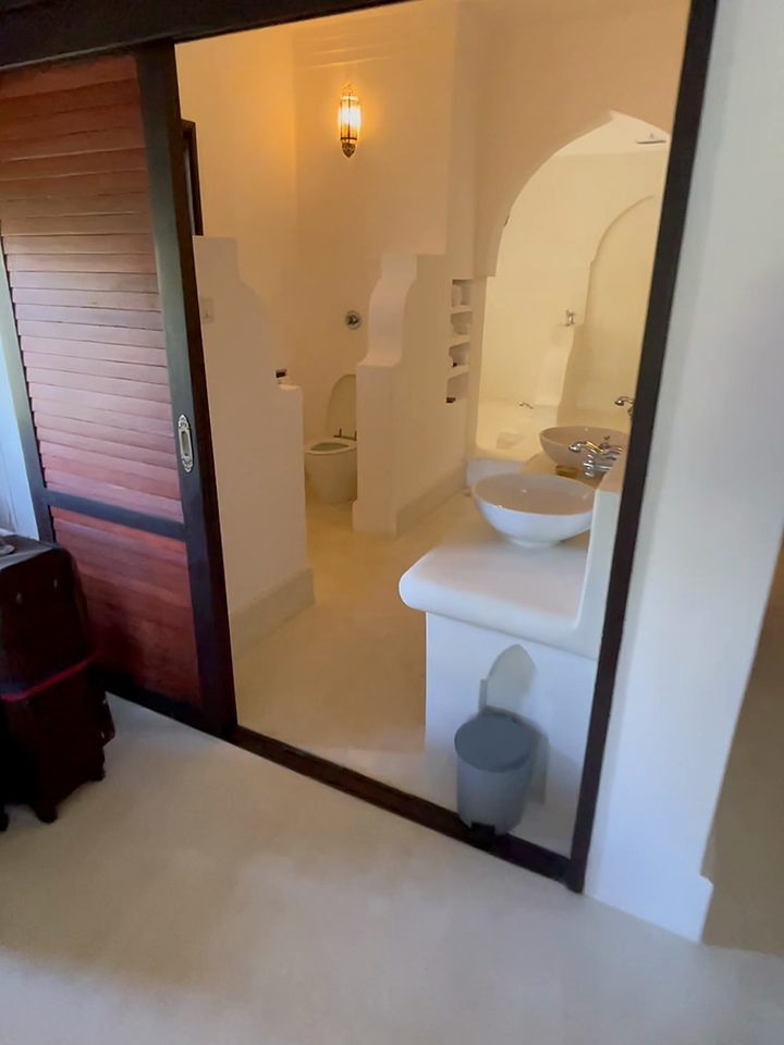 The bathroom, from our own footage