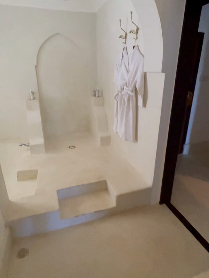 The walk-in shower, from our own footage