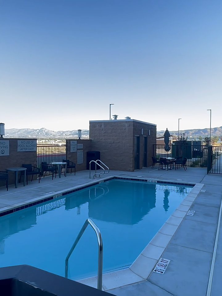 The outdoor pool, from our own footage