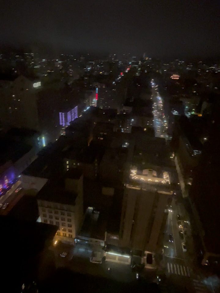 Union Square at night from the Tower, from our own footage